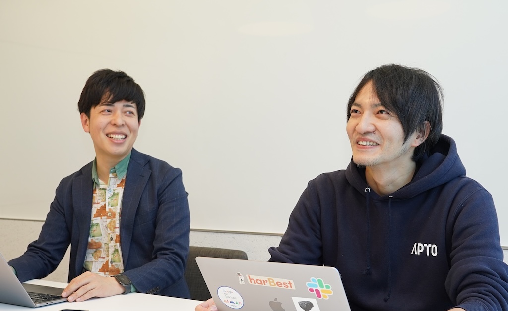 Ryo Takashina [right in photo] (APTO Co., Ltd.) and Hiroyoshi Noro [left in photo] (Daibic Co., Ltd.)