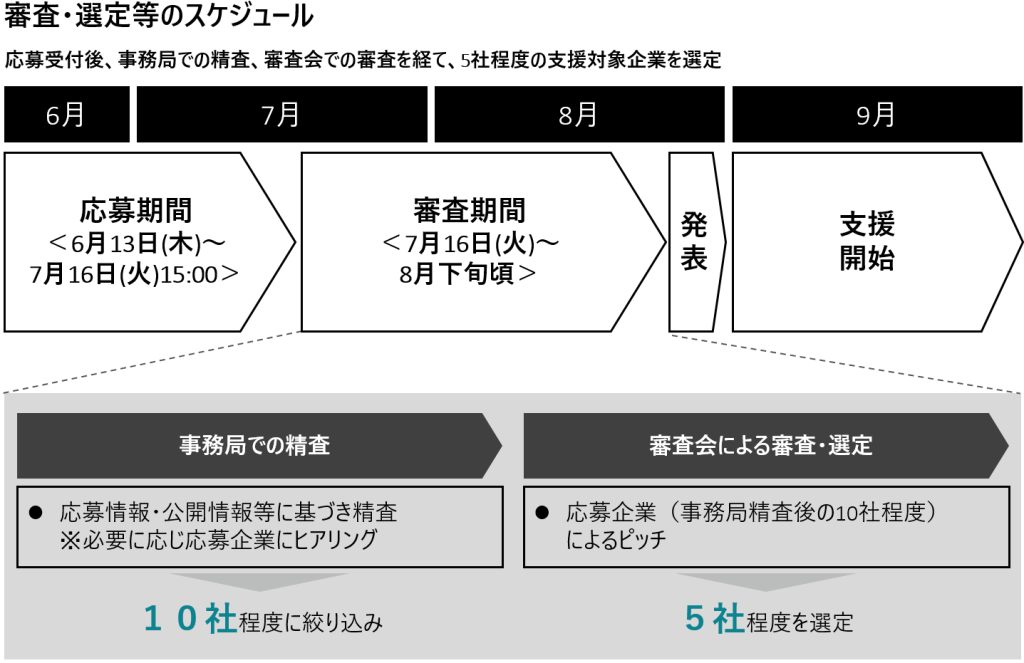 審査・選定等のスケジュール